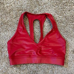 Carbon38 Red Nylon sports bra
